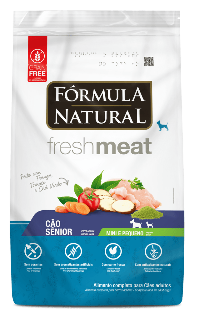 Ração Fórmula Natural Fresh Meat para Cães Raças Mini e Pequenas Sênior Sabor Frango