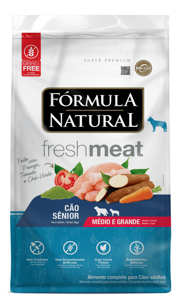 Ração Fórmula Natural Fresh Meat para Cães Raças Médias e Grandes Sênior Sabor Frango