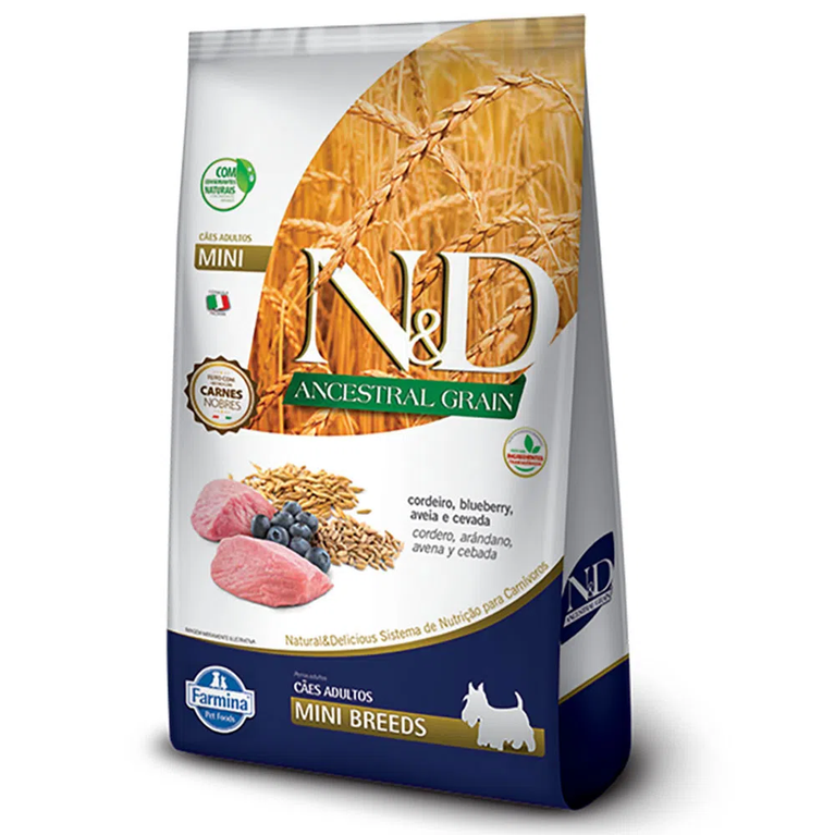 Ração para Cães Farmina N&D Ancestral Grain Raças Mini Adultos Sabor Cordeiro