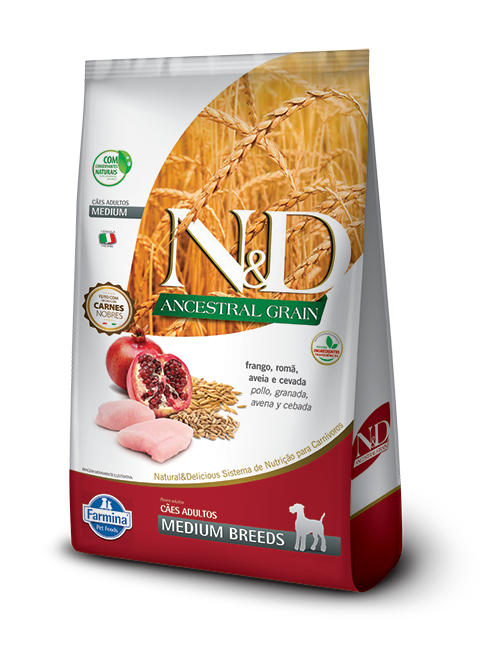 Ração para Cães Farmina N&D Ancestral Grain Raças Médias Adultos Sabor Frango