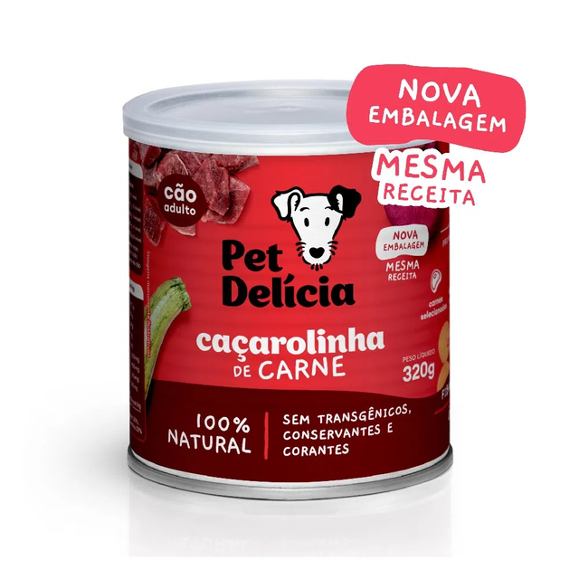 Ração Úmida Pet Delícia para Cães Caçarolinha de Carne