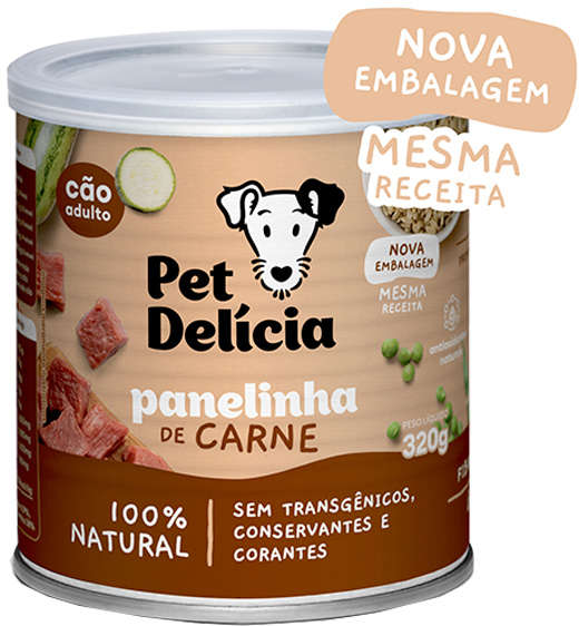 Ração Úmida Pet Delicia para Cães Panelinha de Carne