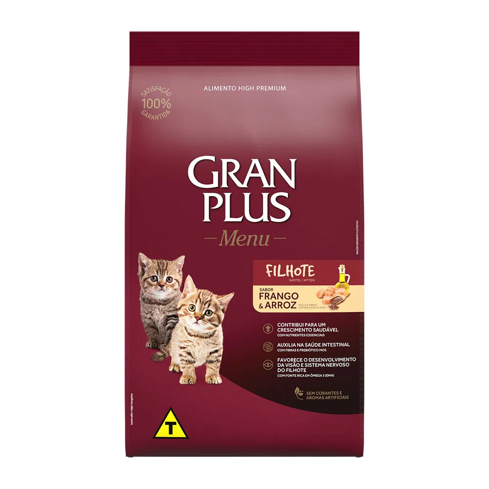 Ração GranPlus para Gatos Filhotes Sabor Frango e Arroz