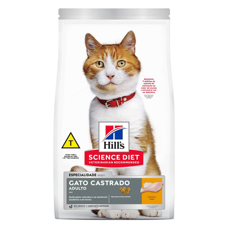 Ração Hill's Science Diet para Gatos Castrados Adultos Sabor Frango